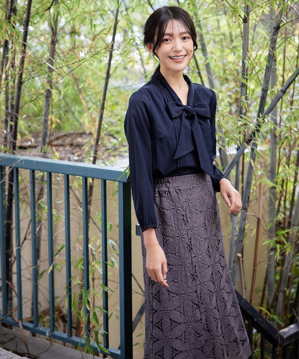 Tiaclasse 【新色追加・洗える】リボンタイブラウス 