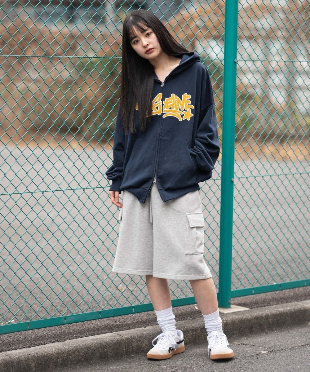 WEGO 【ユニセックス着用ITEM/SMLサイズ展開】グラフィックZIPパーカー 