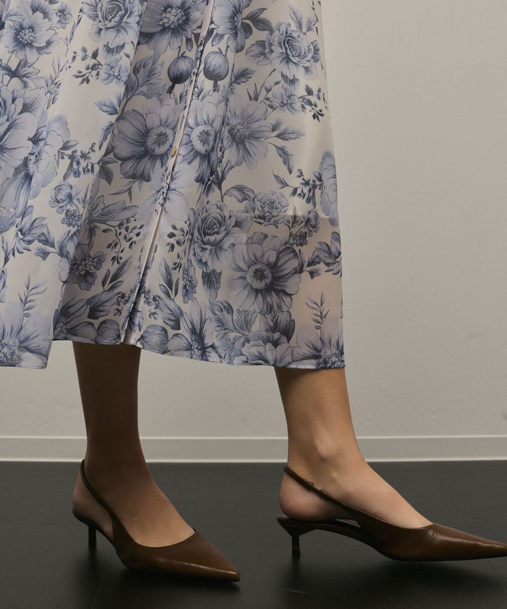 GRACE CONTINENTAL フラワープリントシャツフレアワンピース 