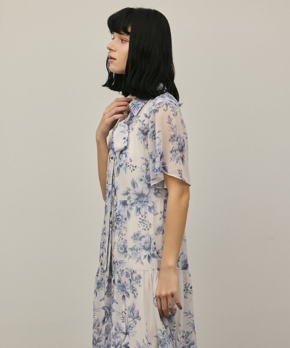 GRACE CONTINENTAL フラワープリントシャツフレアワンピース 