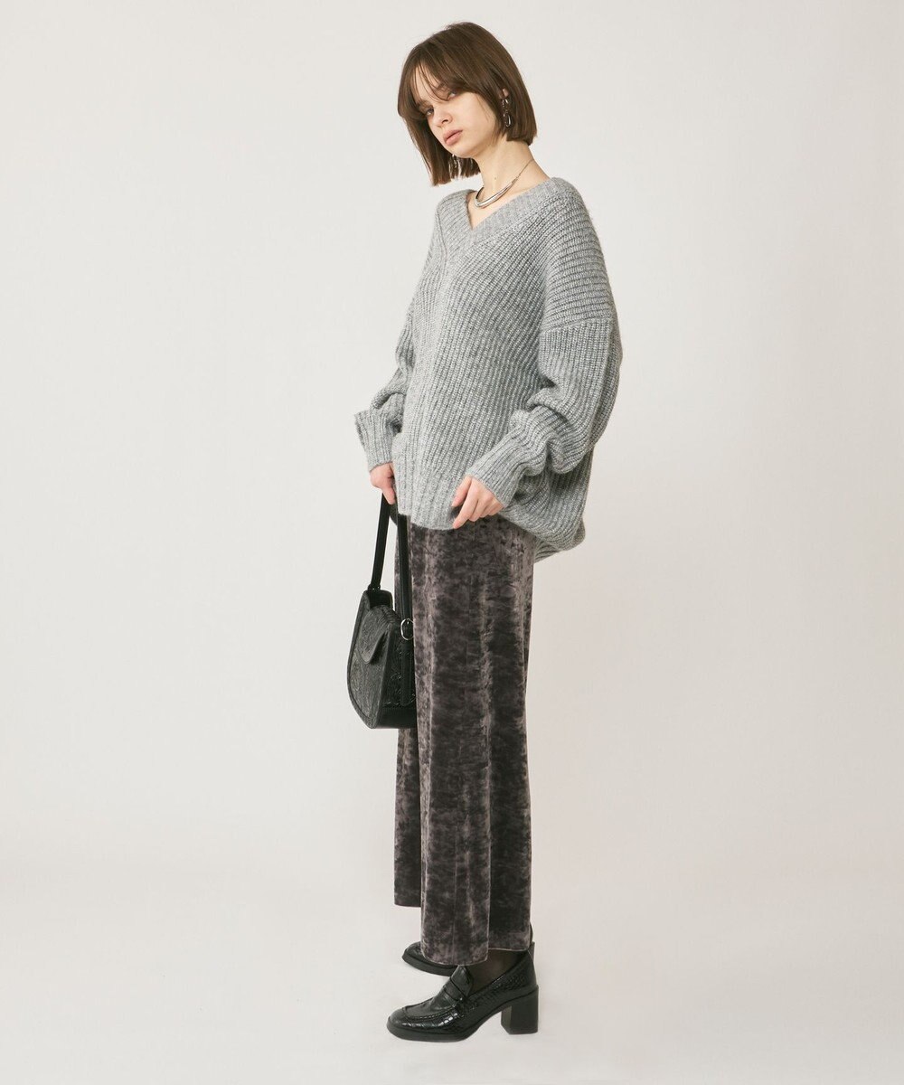 GRACE CONTINENTAL クラッシュベロアロングスカート 