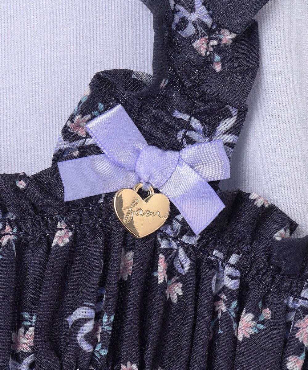 ANY KIDS フラワー×リボン ビスチェ付きTシャツ 