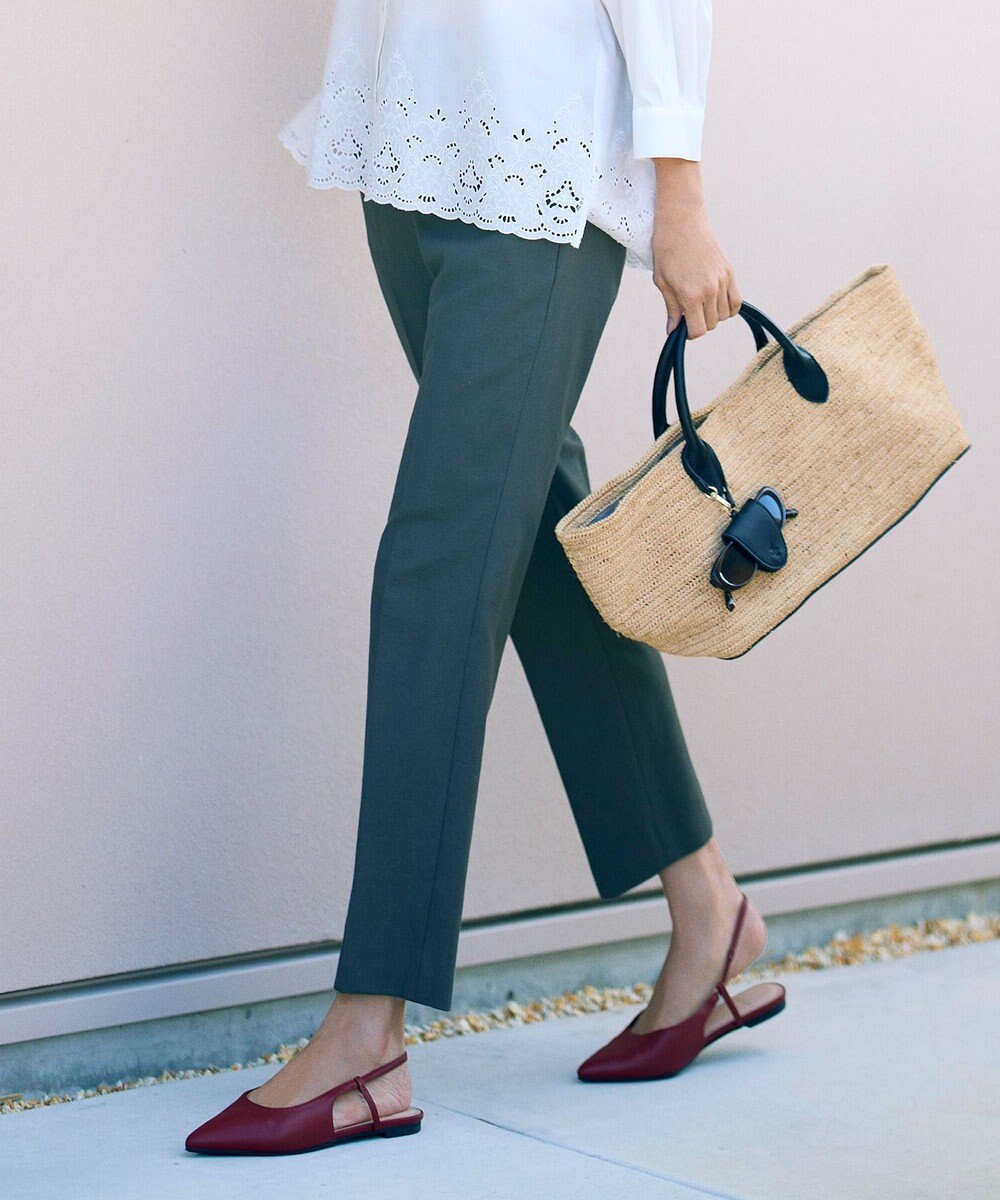 自由区 S 【SHIHOさん着用・昨年大好評・新色追加・後ろウエストゴム】シェルタリングテーパード パンツ 