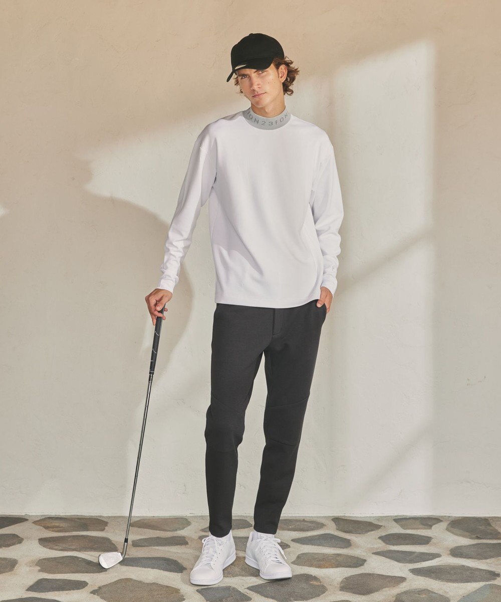 23区GOLF 【23Fondation/MEN】【吸水速乾・UVケア】バイカラー 長袖モックネックシャツ 