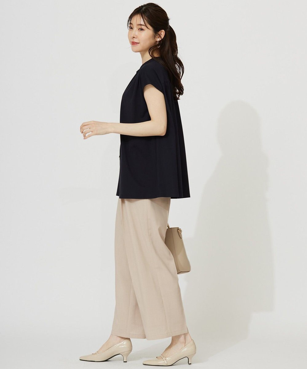 ANY SIS 【接触冷感・UVカット・洗える】ハイストレッチスムース2WAY ブラウス 