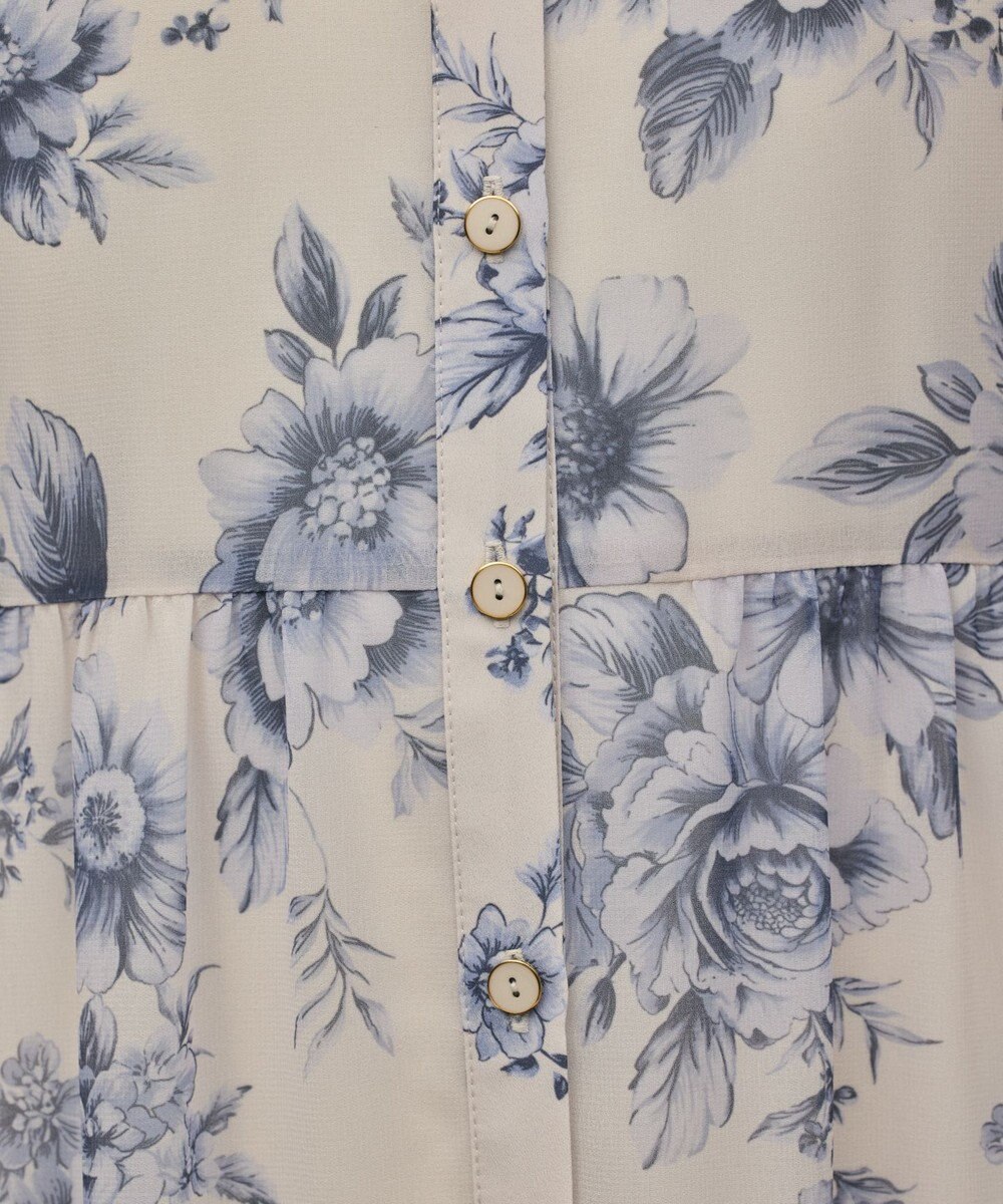 GRACE CONTINENTAL フラワープリントシャツフレアワンピース 