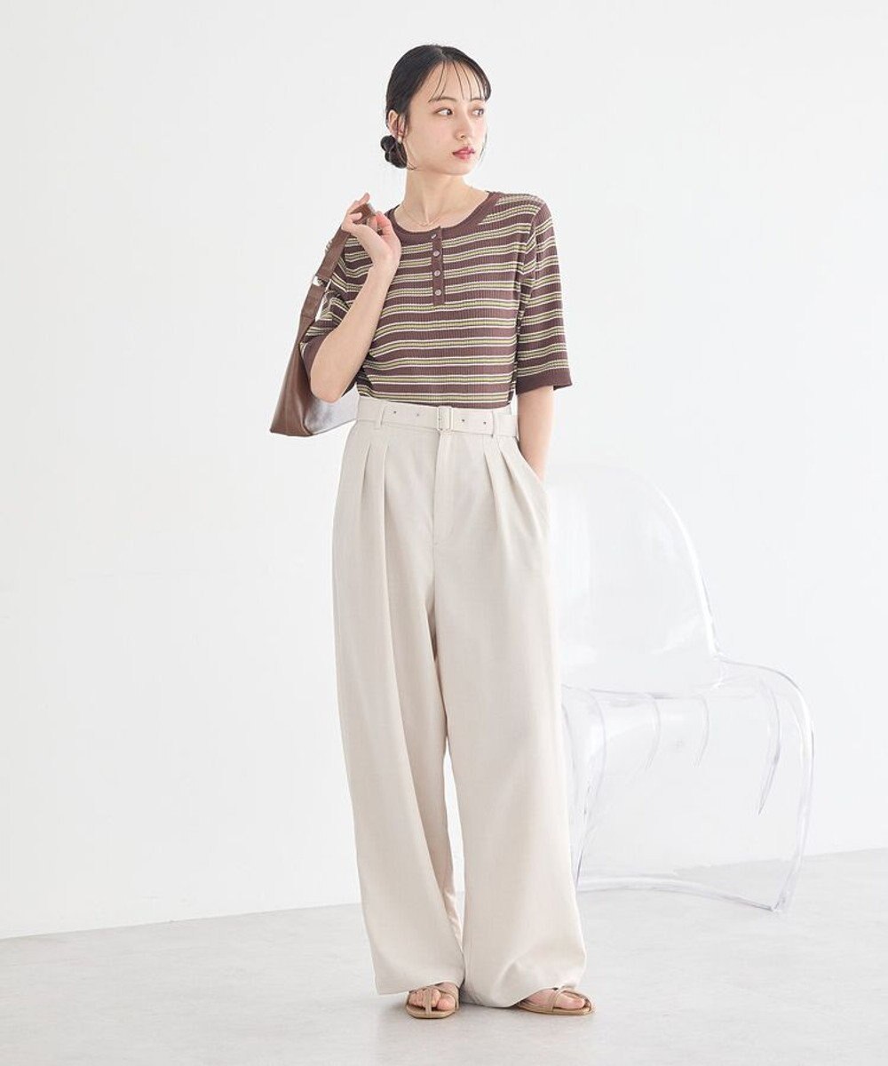 earth music&ecology 【セットアップ対応】アソートツータックベルトパンツ 