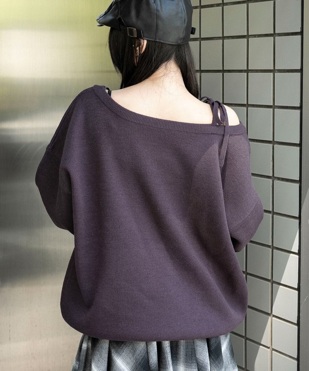 WEGO 【2025年秋冬新作】2WAYグラフィックワンショルBIGニット 