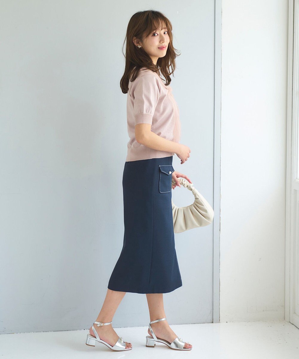 Feroux 【新色追加・洗える】パールポイントフラップ スカート 