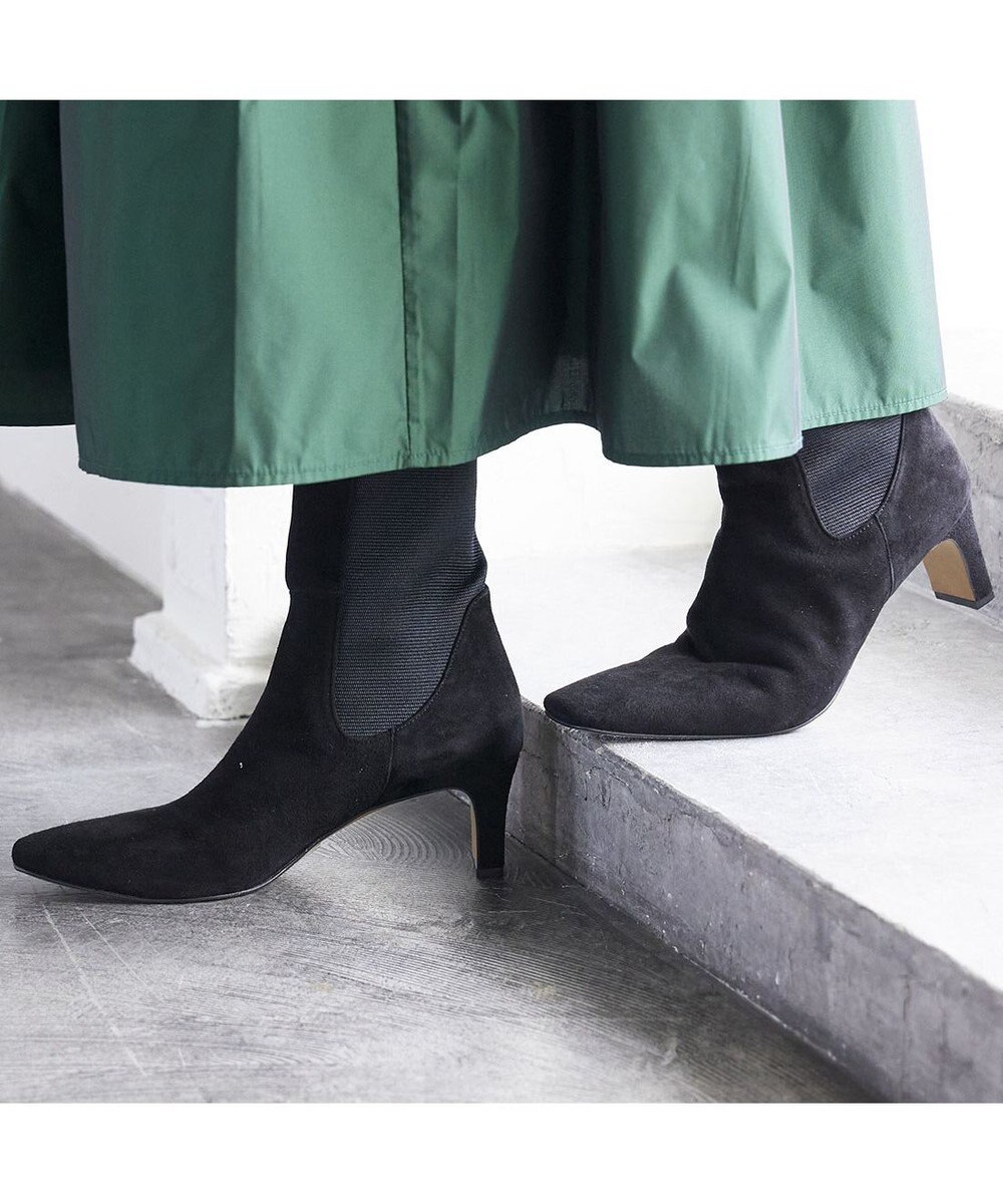 MODE ET JACOMO <MODE ET JACOMO>スクエアトゥサイドゴアブーツ 