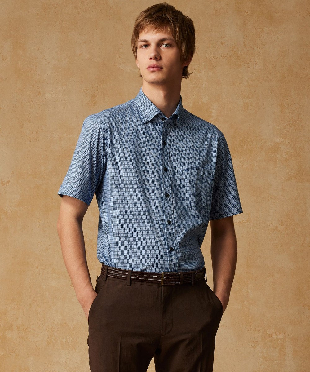 JOSEPH ABBOUD 【ストレッチ・イージーケア】コンパクトジャージープリントシャツ 