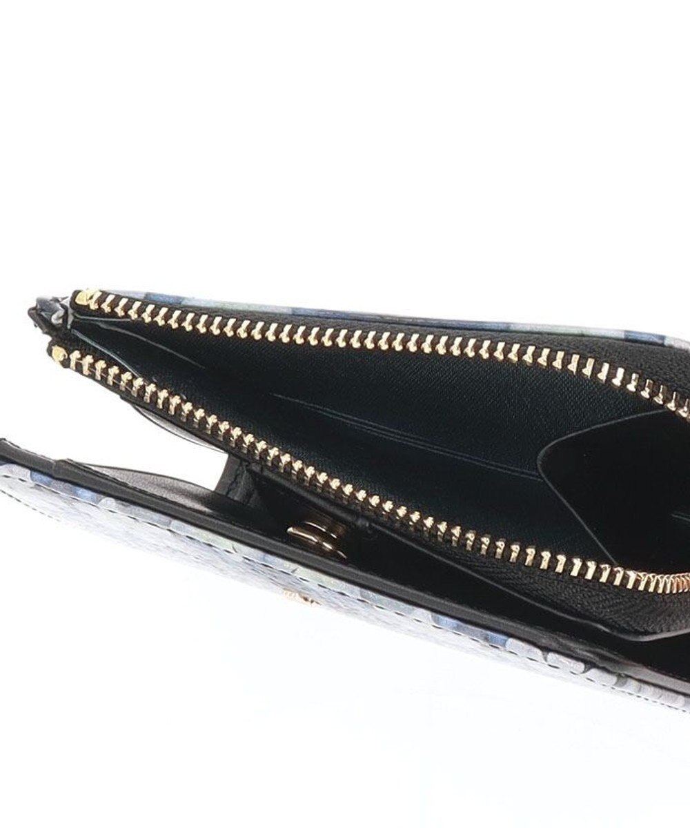 LANVIN en Bleu ブルフルール Lファスナー二つ折り財布 