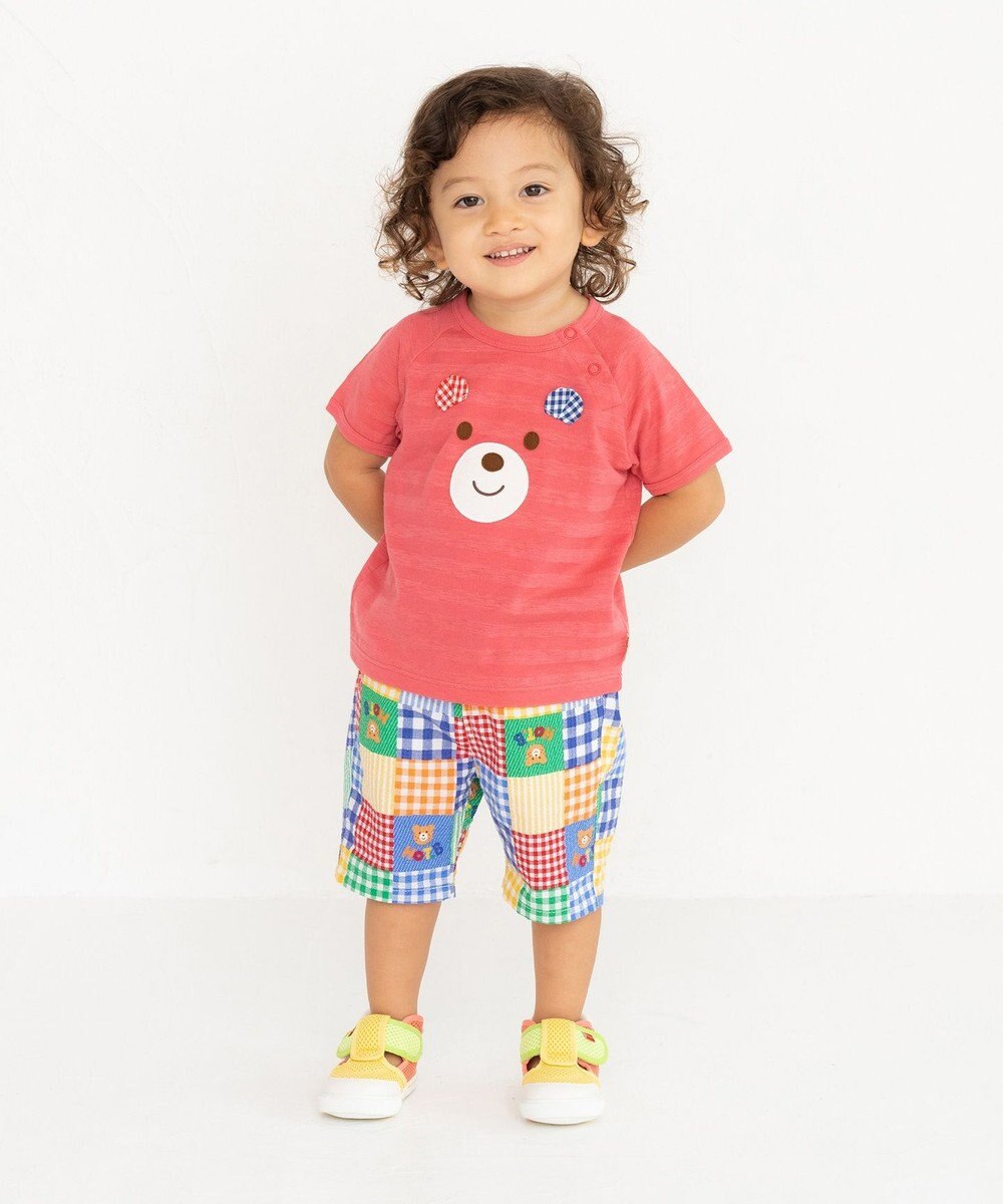 MIKI HOUSE HOT BISCUITS 【80-120cm】 顔ドン 半袖Tシャツ 