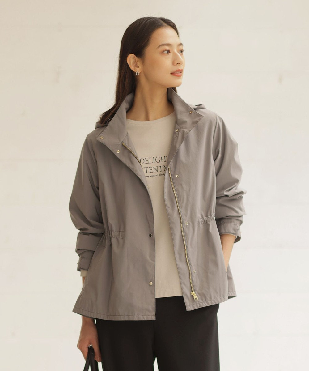 J.PRESS LADIES 【洗える・撥水】Artirosa フーデッド コート モカグレー系