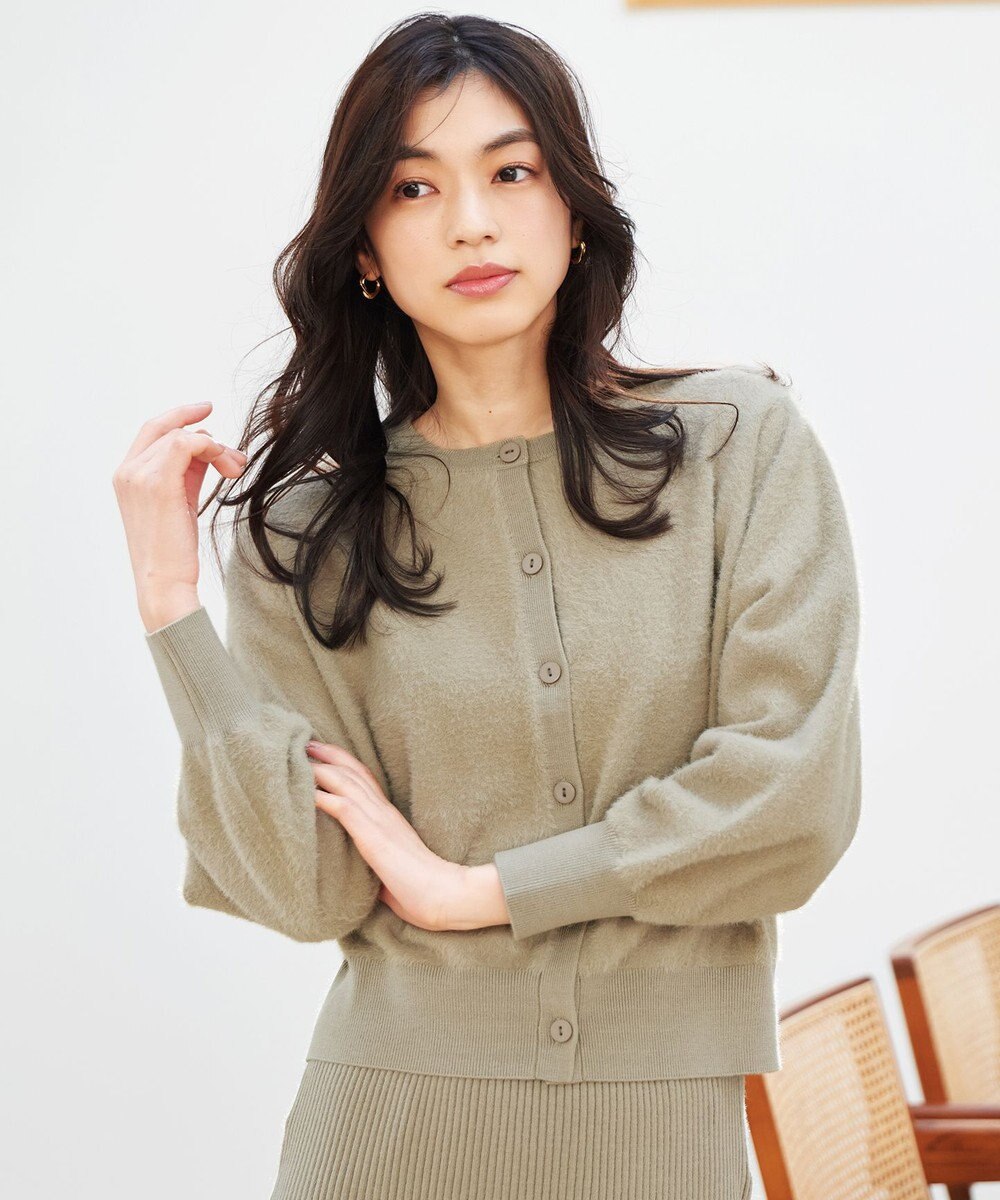 ANY L フェザーカーディガン×ニットスカートセットアップ 