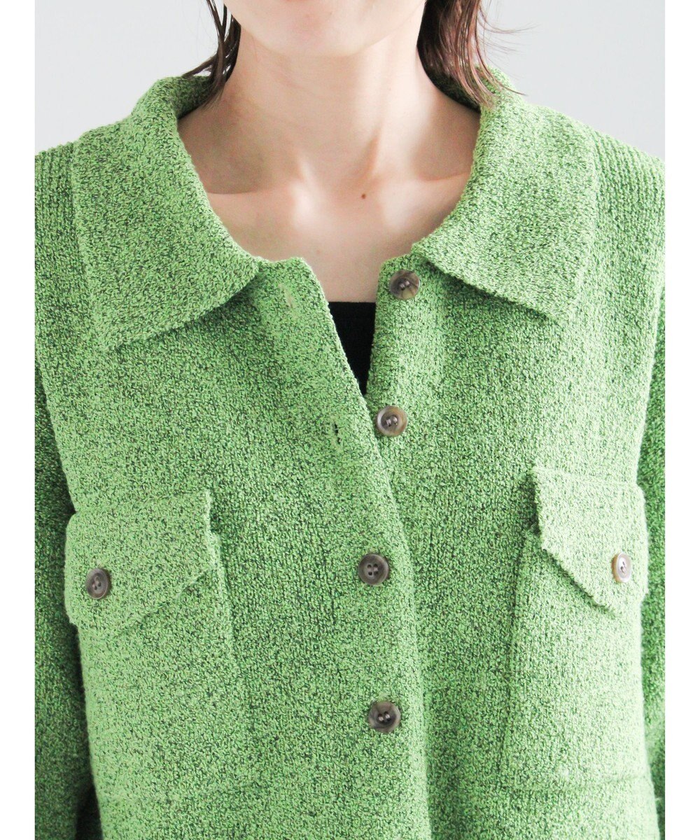 Te chichi メランジ衿ニットジャケット 