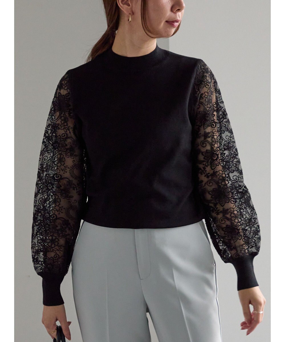 Te chichi レーススリーブニット 