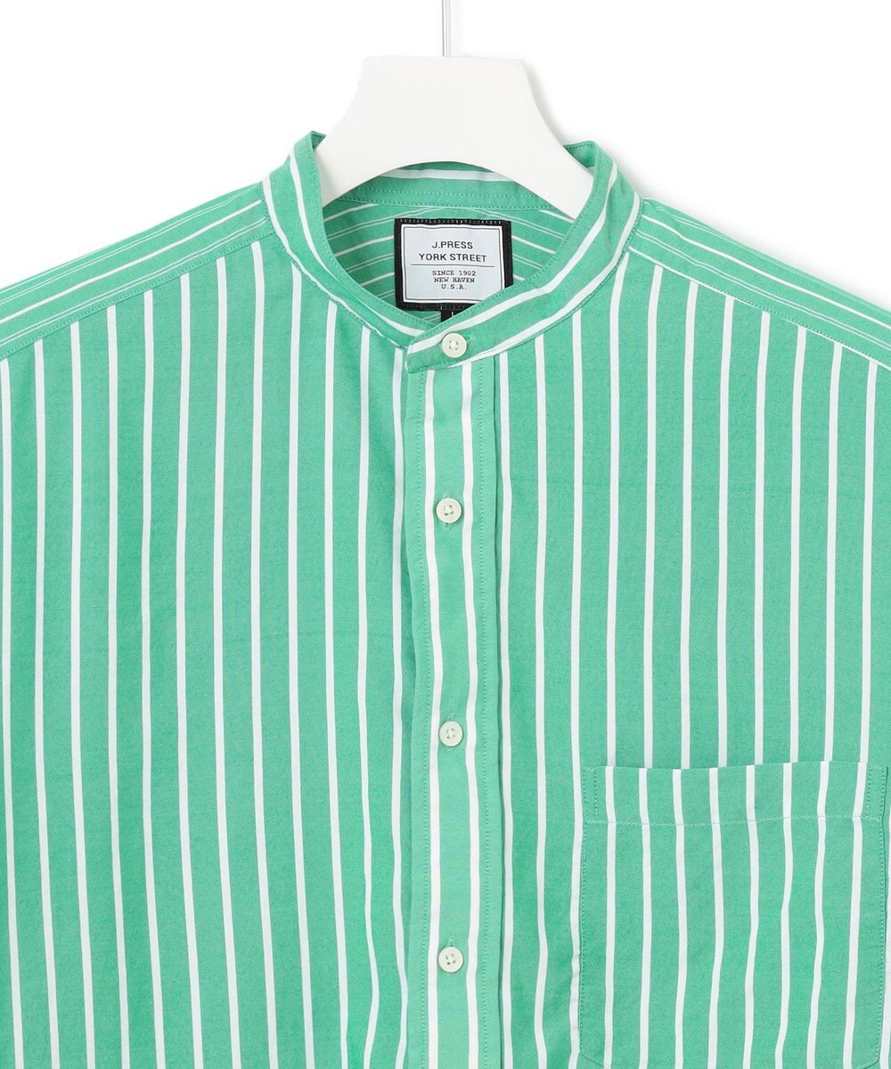 J.PRESS YORK STREET 【UNISEX】クレイジーストライプ バンドカラーシャツ 