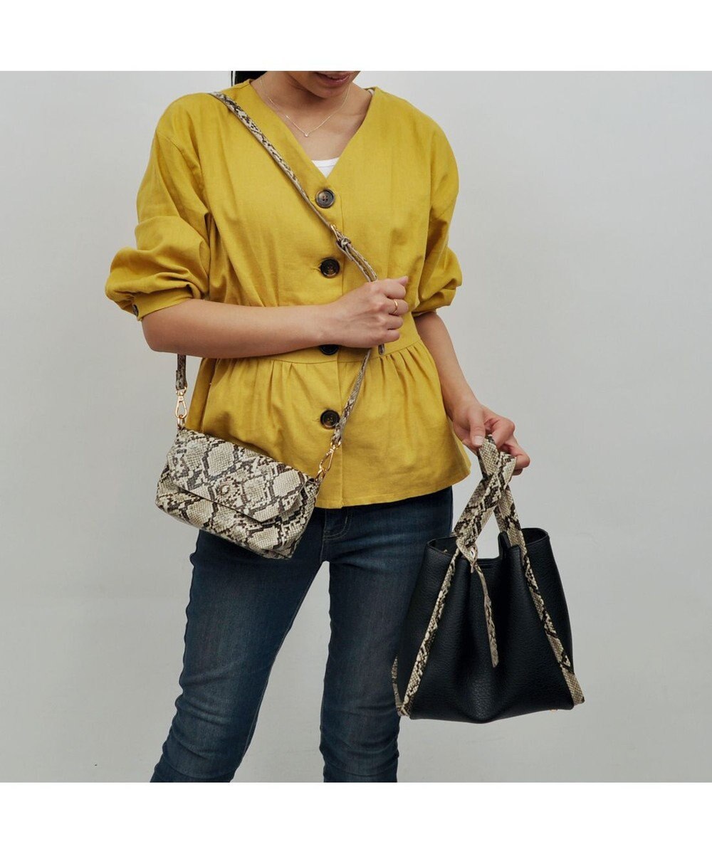 UNBILLION カシュカシュ cachecache / ミニショルダー付きソフトレザー調ミニトートバッグ 