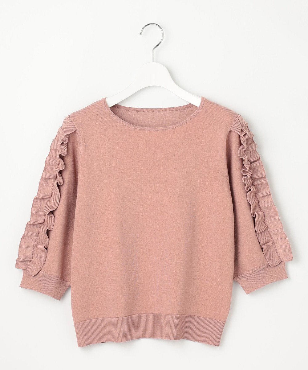 Feroux 【洗える】フリルスリーブニット 