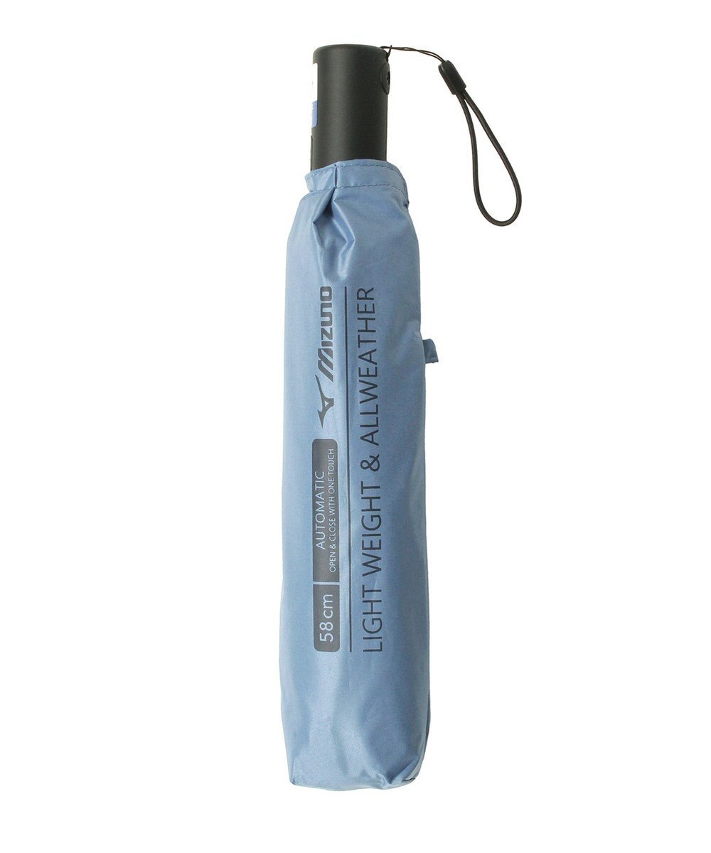 MOONBAT 【WEB限定】MIZUNO  (ミズノ) BIGロゴ 無地 日傘 折りたたみ傘 自動開閉 1プッシュ パラソル 晴雨兼用 軽量 一級遮光 遮熱効果 遮光率100% UV遮蔽100% 