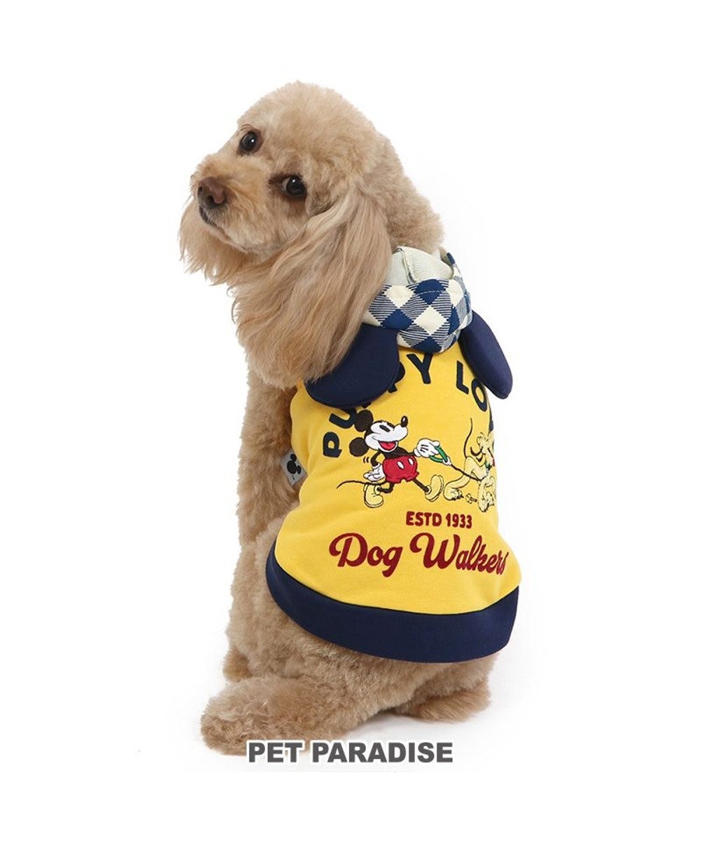 PET PARADISE ディズニー ミッキーマウス ＆プルートお散歩柄パーカー  【小型犬】 黄