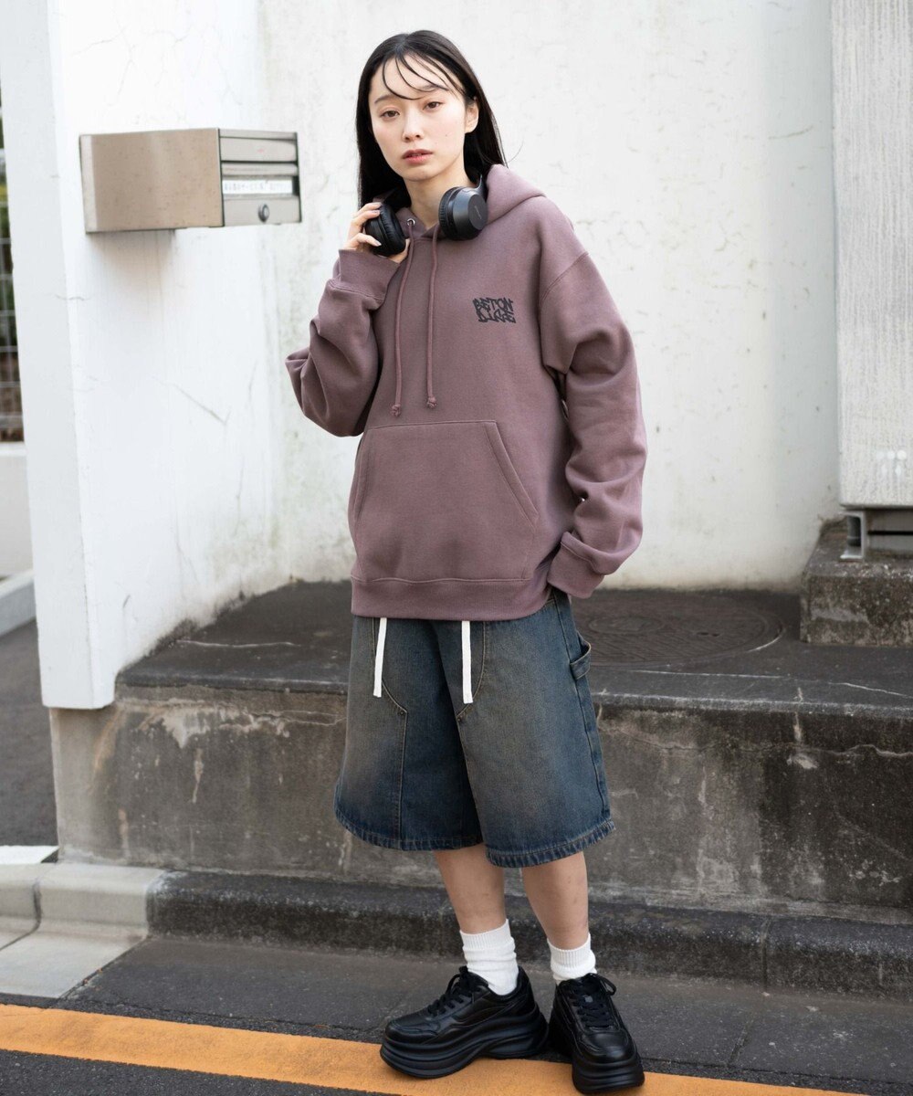 WEGO 【裏起毛/ユニセックス着用ITEM】リラックスフィットグラフィックパーカー 