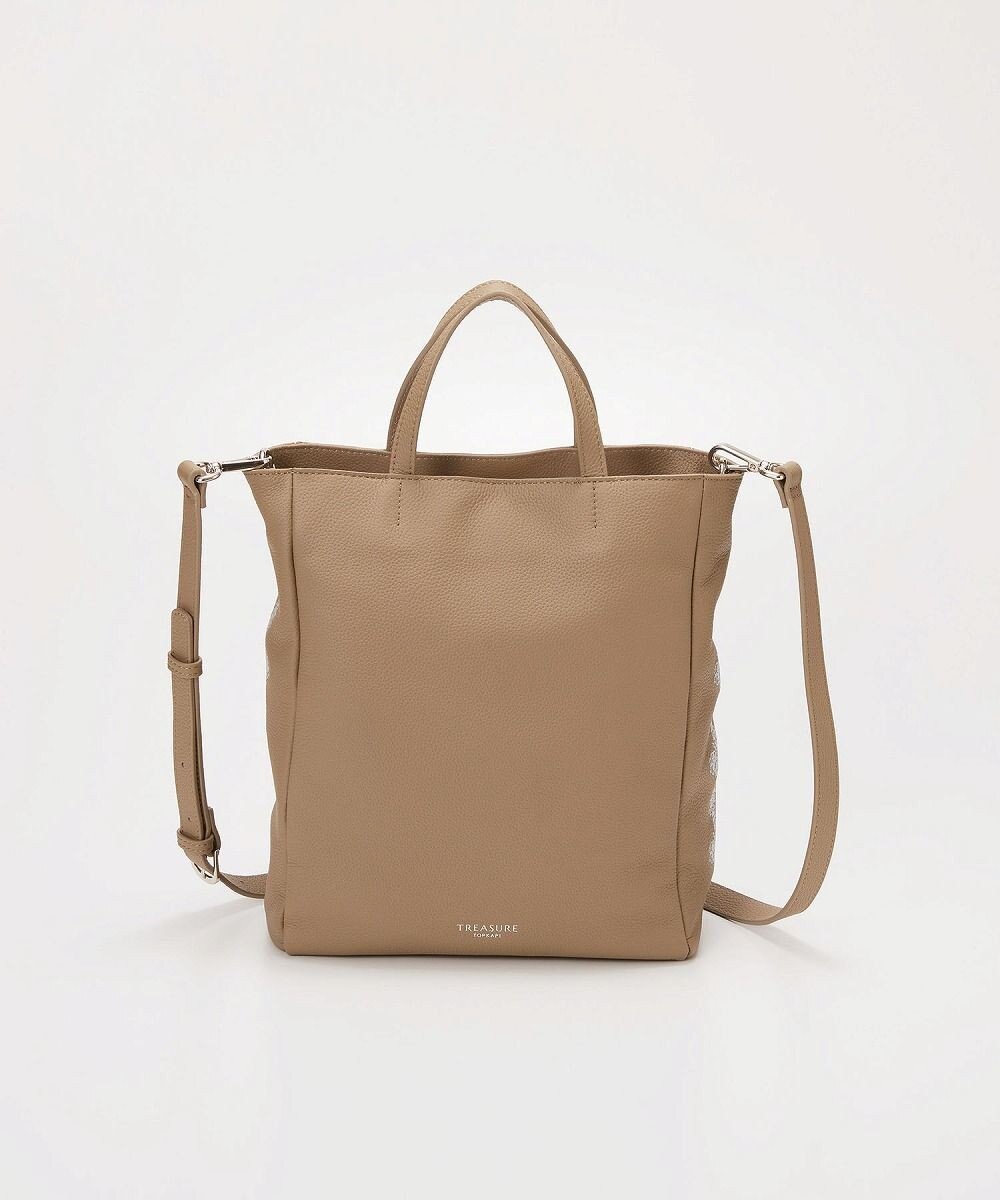 TOPKAPI 【TREASURE TOPKAPI】シュリンクレザー レース 刺しゅう ショルダー付 トートバッグ 