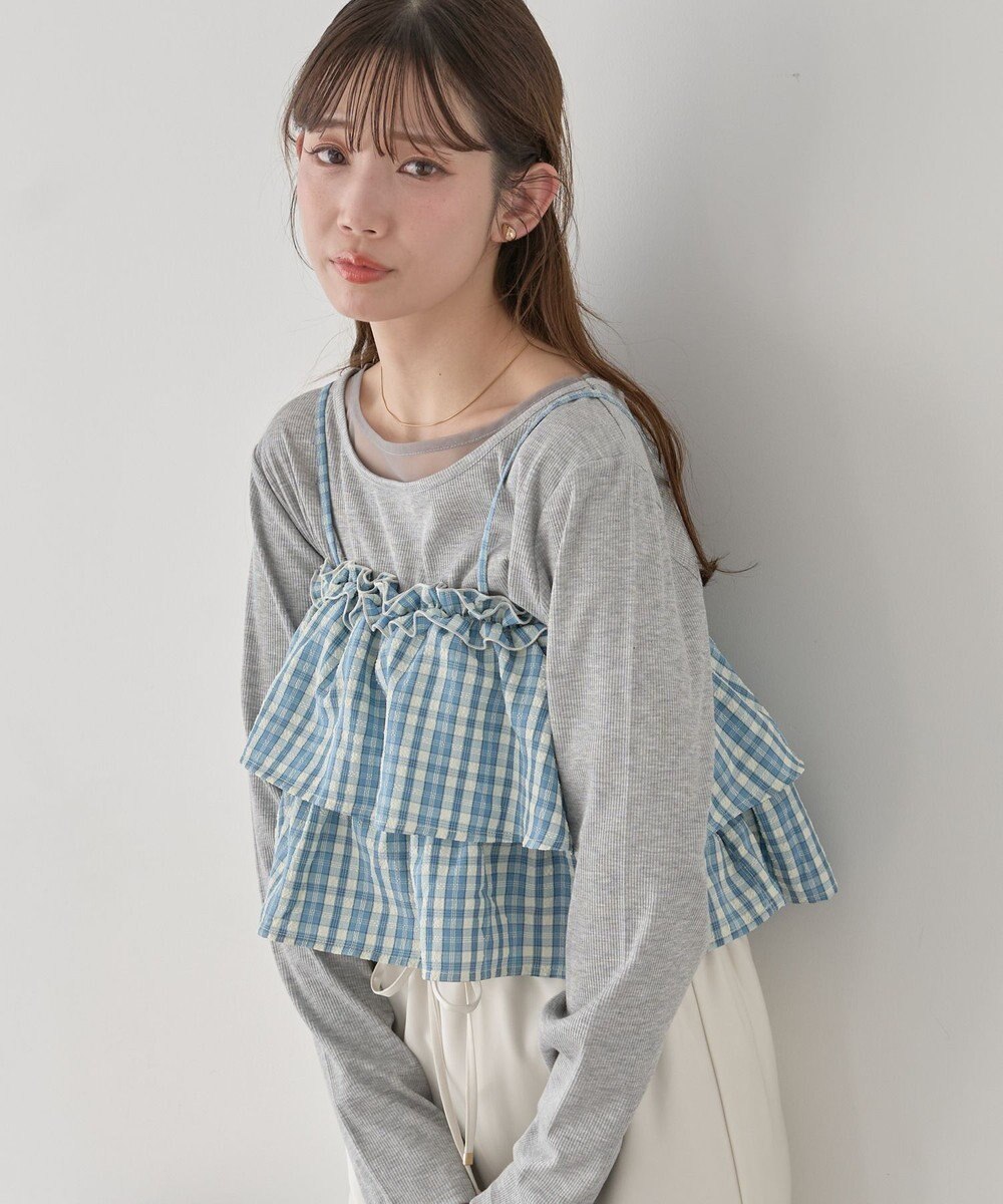 earth music&ecology 【予約】アソートチェックティアードビスチェ 