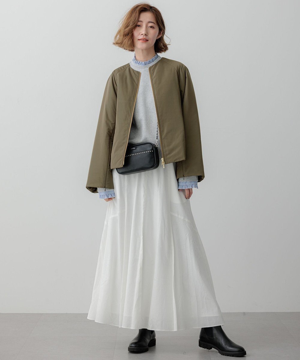 23区 S 【洗える】クリアコットンテリー ストライプフリル スウェット 