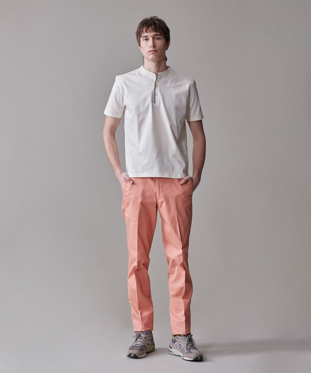 J.PRESS MEN 洗練されたデザインと機能性【ストレッチ】トリコチン ステムテーパード パンツ 