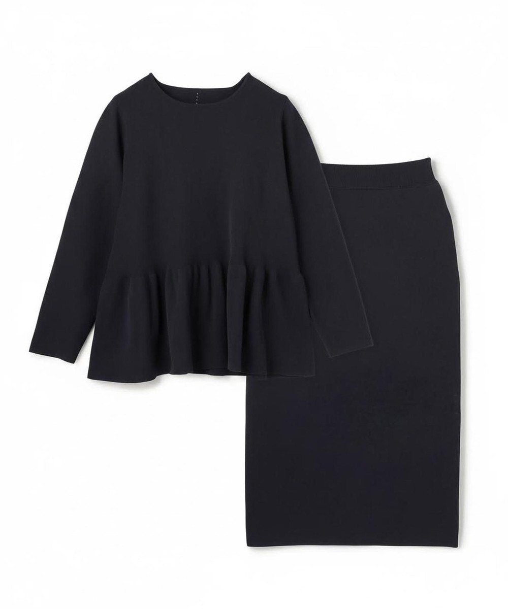 UNFILO L BEAUTY FORM KNIT ペプラムセットアップ 