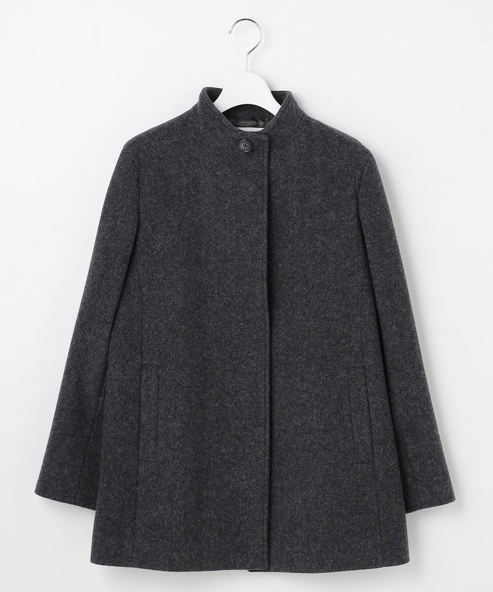 J.PRESS LADIES ショートビーバー ミディ丈 スタンドカラー コート 