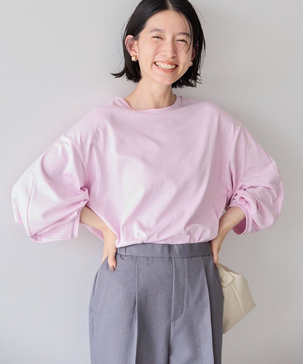 AMERICAN HOLIC 接触冷感7分袖タックスリーブカットプルオーバー 