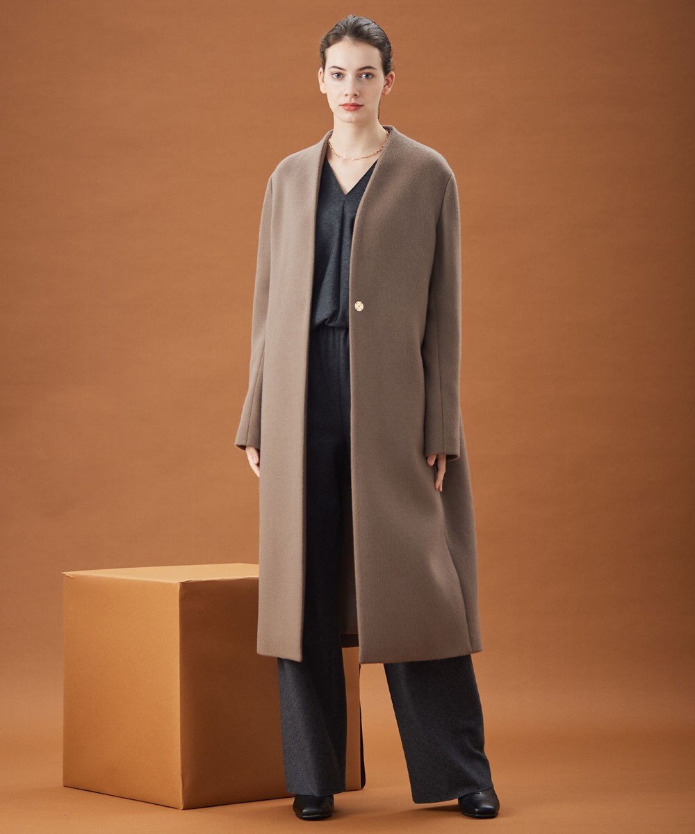 BEIGE， 【S-size】PASSY / ノーカラーロングコート 