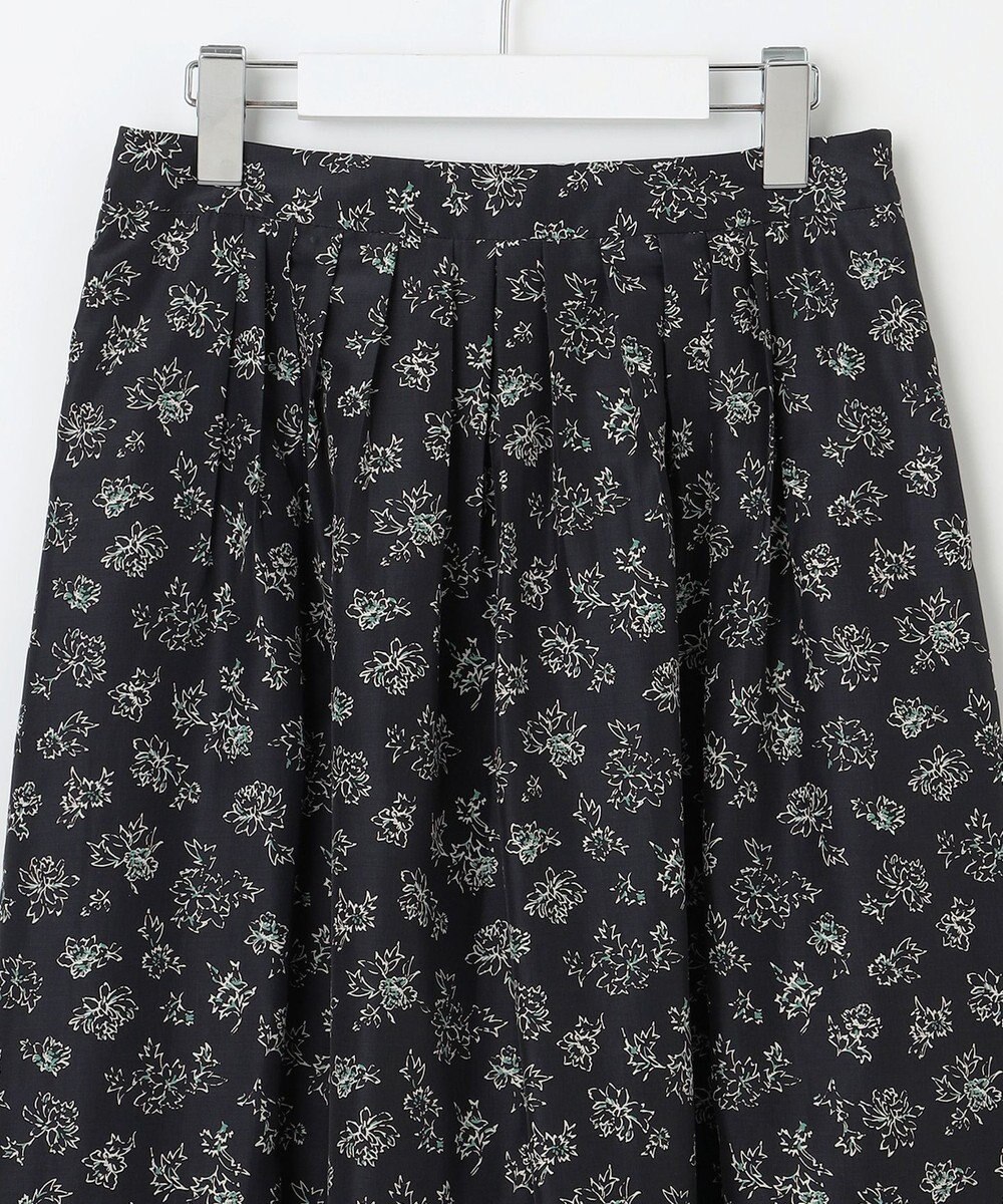 J.PRESS LADIES L 【WEB限定・洗える】ラインフラワープリント タック スカート 