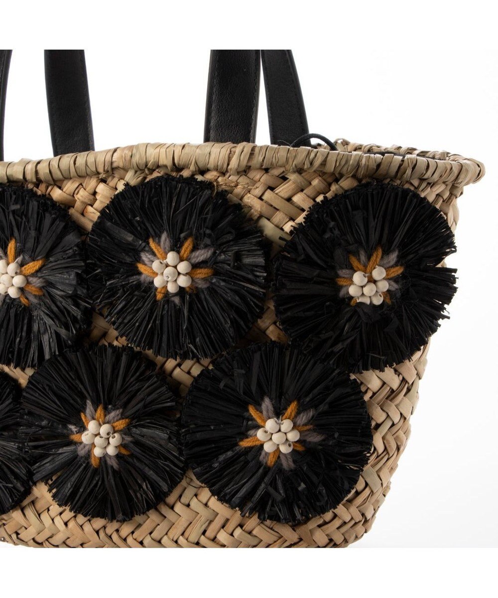 UNBILLION カシュカシュ cachecache / ラフィアフラワー付カゴバッグ 