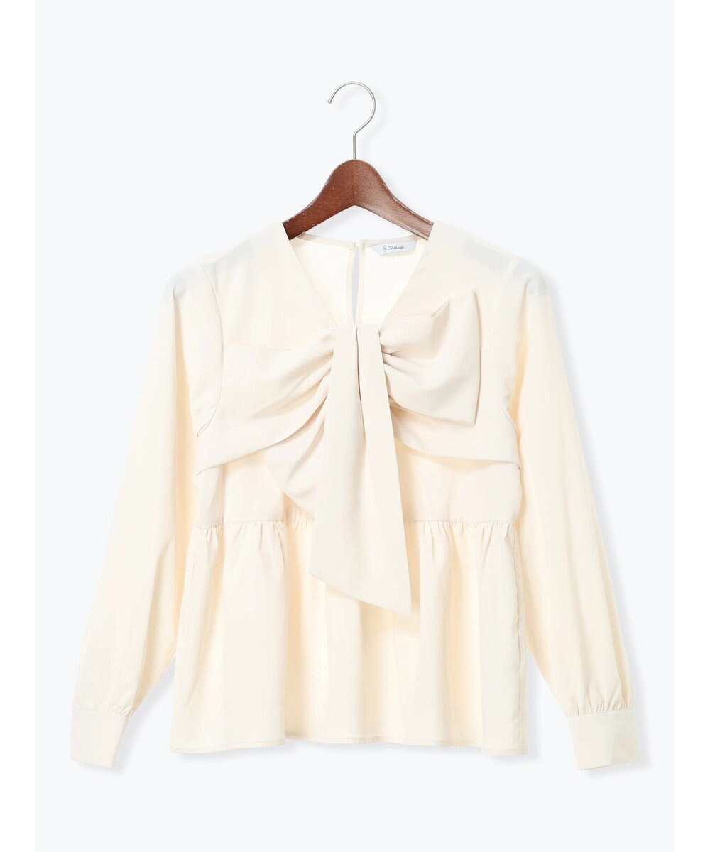 Te chichi リボンディテールペプラムブラウス 