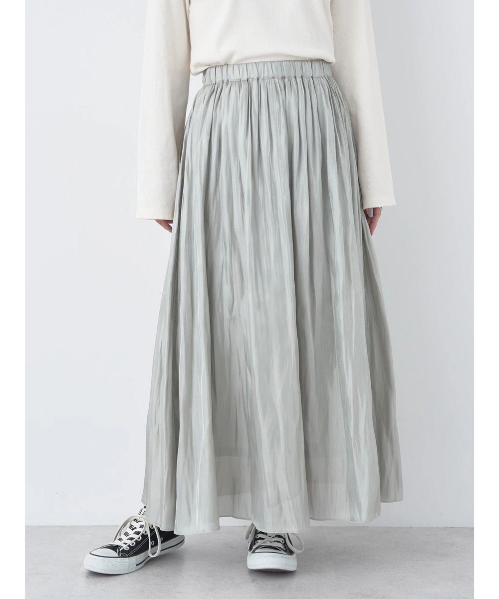 earth music&ecology シャイニーギャザースカート 