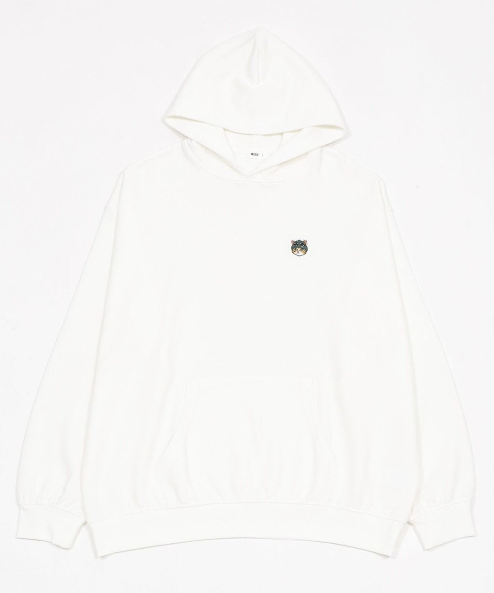 WEGO 【ユニセックス着用ITEM/SMLサイズ展開/裏起毛】ワンポイント刺繍プルパーカー 