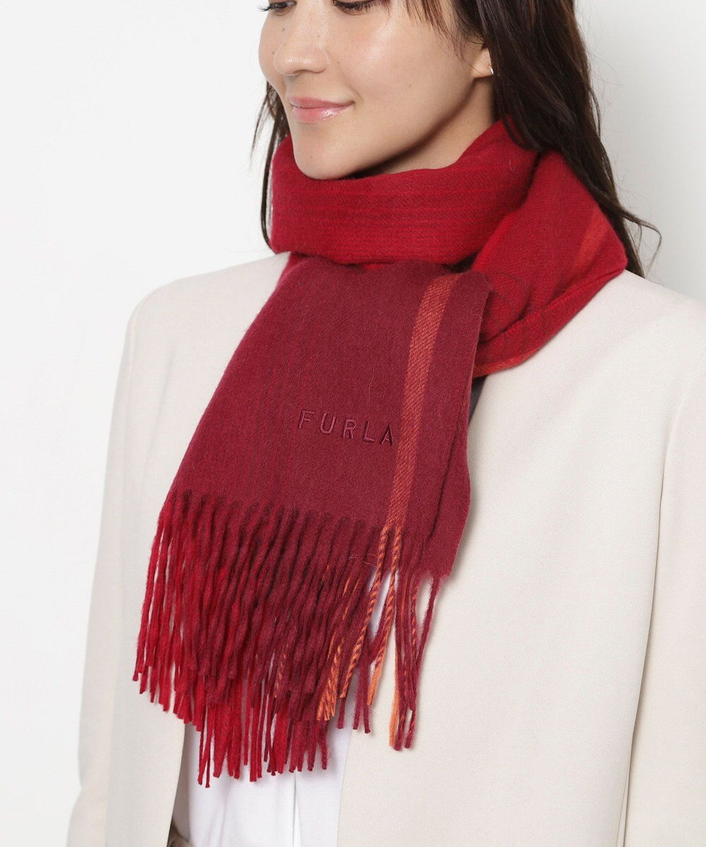 MOONBAT FURLA(フルラ）ウール100％ オンブレー チェックストール 