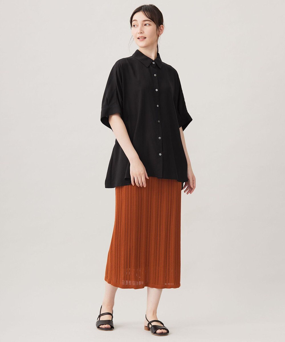 自由区 S 【接触冷感・UVケア・抗菌防臭・洗える】リヨセルポプリン ブラウス 