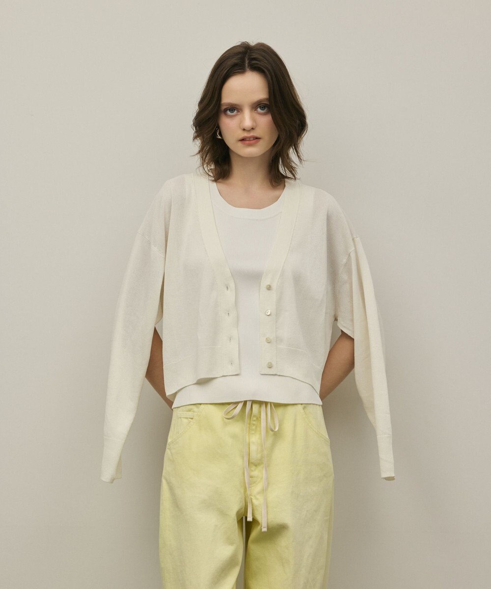 GRACE CONTINENTAL スリーブスリットニットカーディガン 