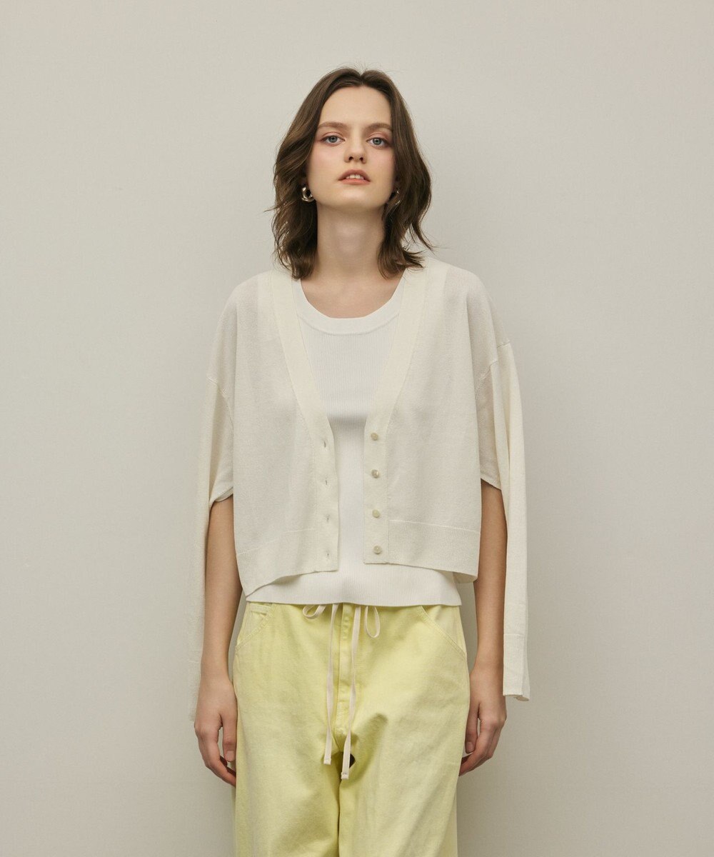 GRACE CONTINENTAL スリーブスリットニットカーディガン 