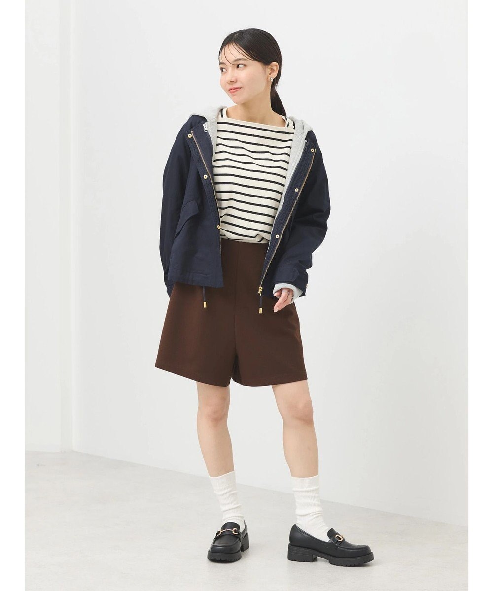 earth music&ecology パーカー付きミリタリーブルゾン 