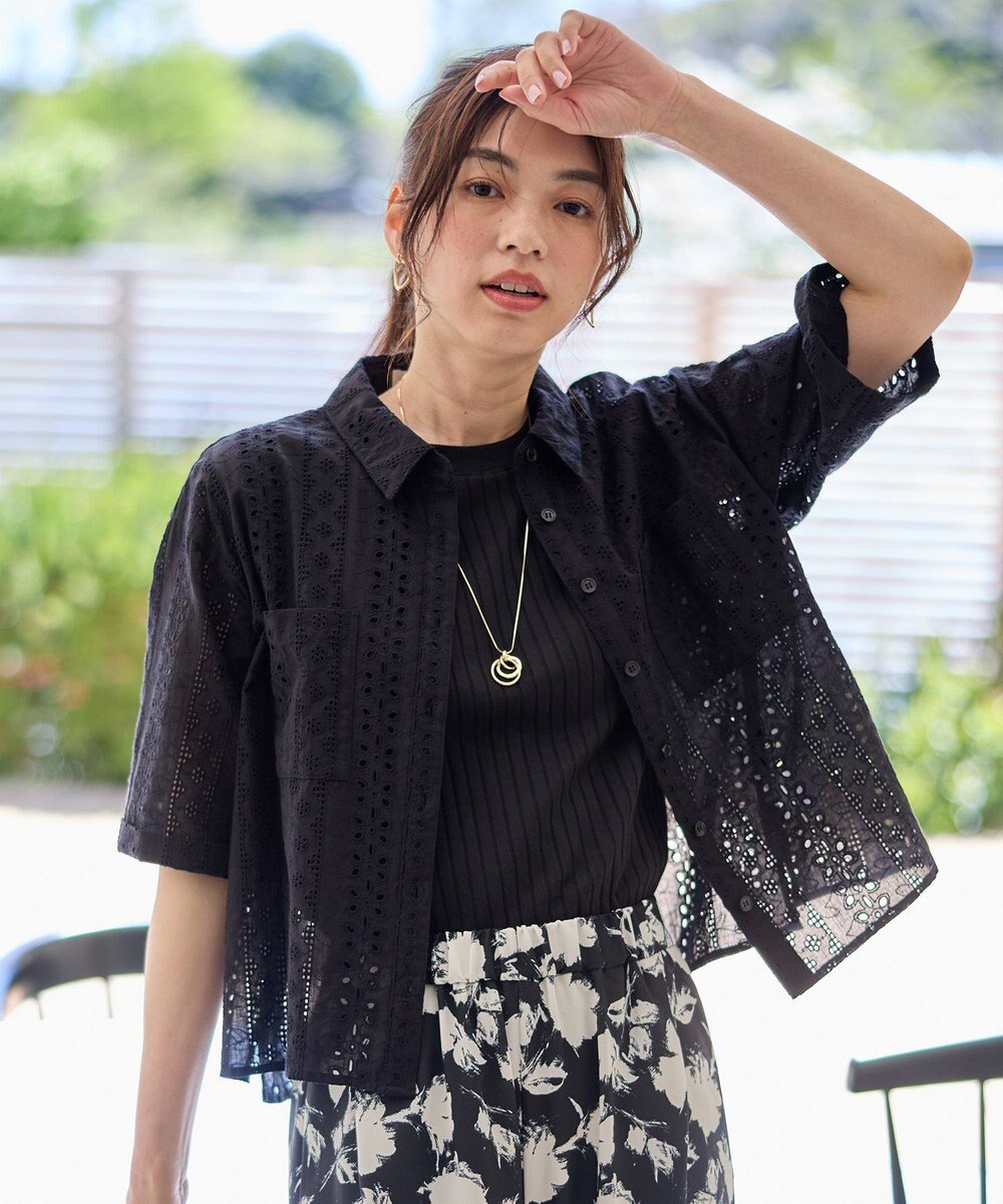 ANY L エンブロイダリーシャツ 