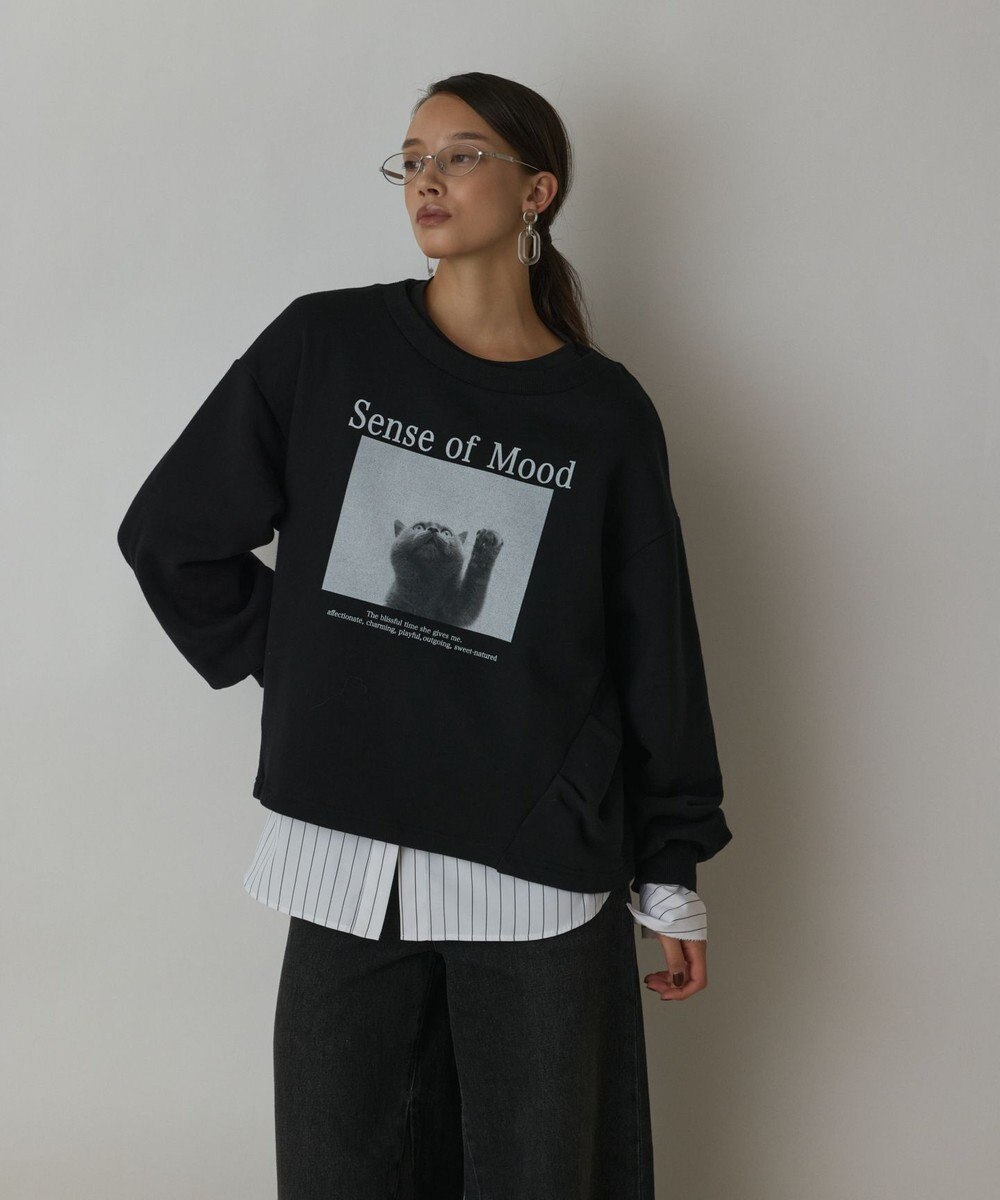 GRACE CONTINENTAL Catphoto裏毛トップ 