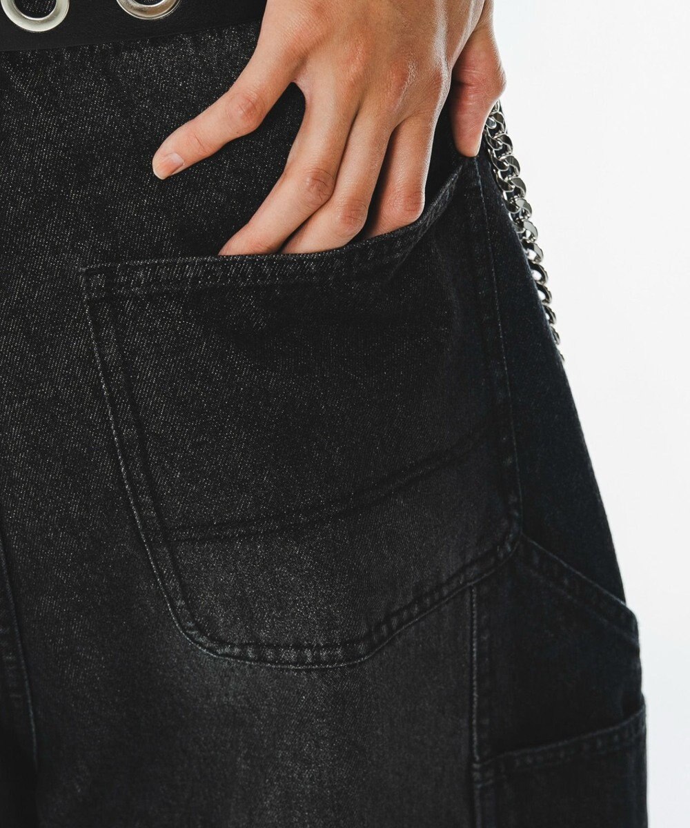 WEGO 【ユニセックス着用ITEM】ダブルニーデニムショーツ 