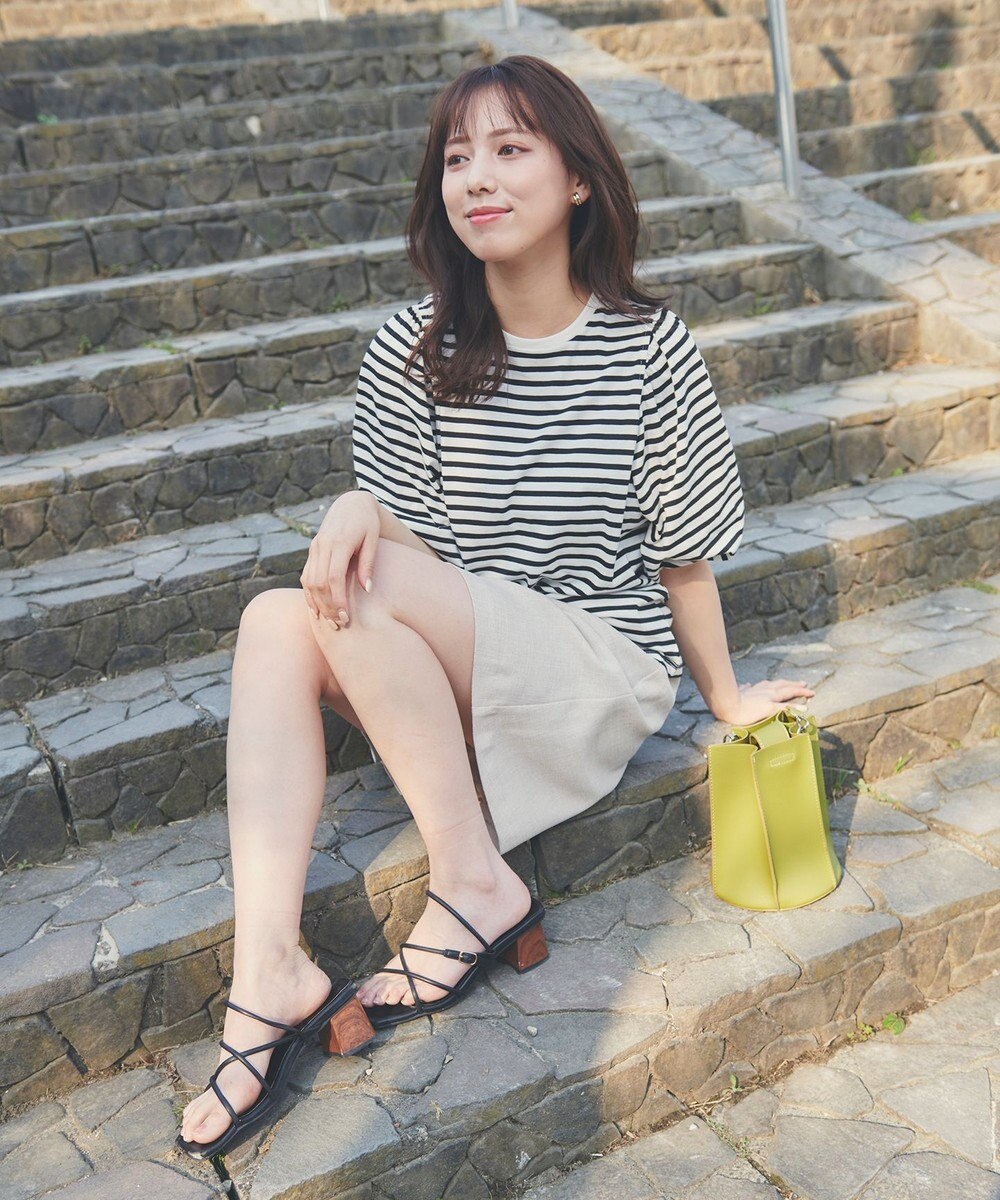 Feroux 【UVケア】バックリボンボリュームスリーブ Tシャツ 