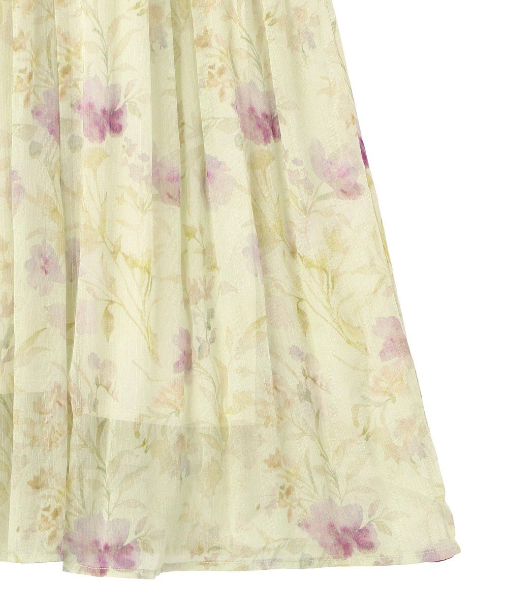 YECCA VECCA シアー花柄プリーツワンピース 
